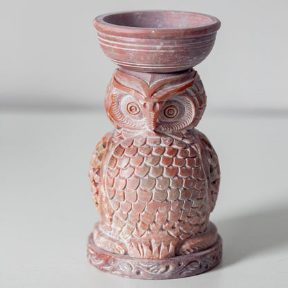 Handmade Soapstone Candle Essential Oil Diffuser - Owl