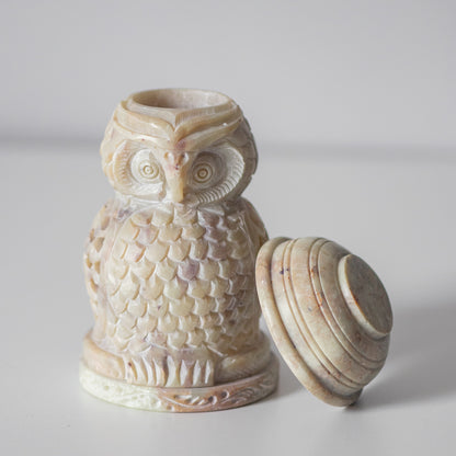 Handmade Soapstone Candle Essential Oil Diffuser - Owl