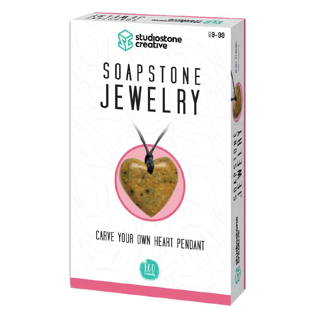 Soapstone Jewelry Carving Kit - Heart Pendant Arts & Crafts Studiostone Creative Prettycleanshop