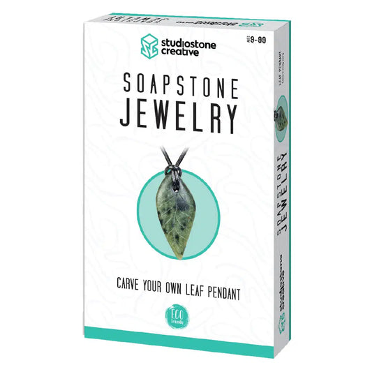 Soapstone Jewelry Carving Kit - Leaf Pendant Arts & Crafts Studiostone Creative Prettycleanshop