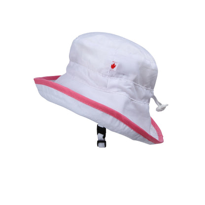White & Pink UPF 50+ Adjustable Sun Hat by Snug as a Bug