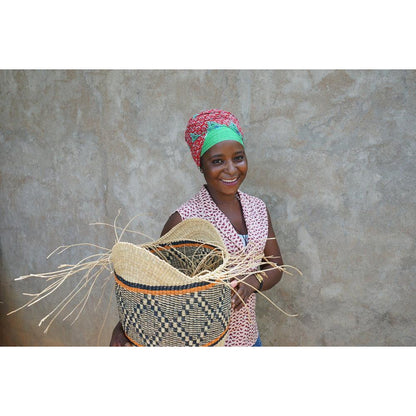 African Market Shopping Basket - Black triangles Living Mamaa Trade Prettycleanshop