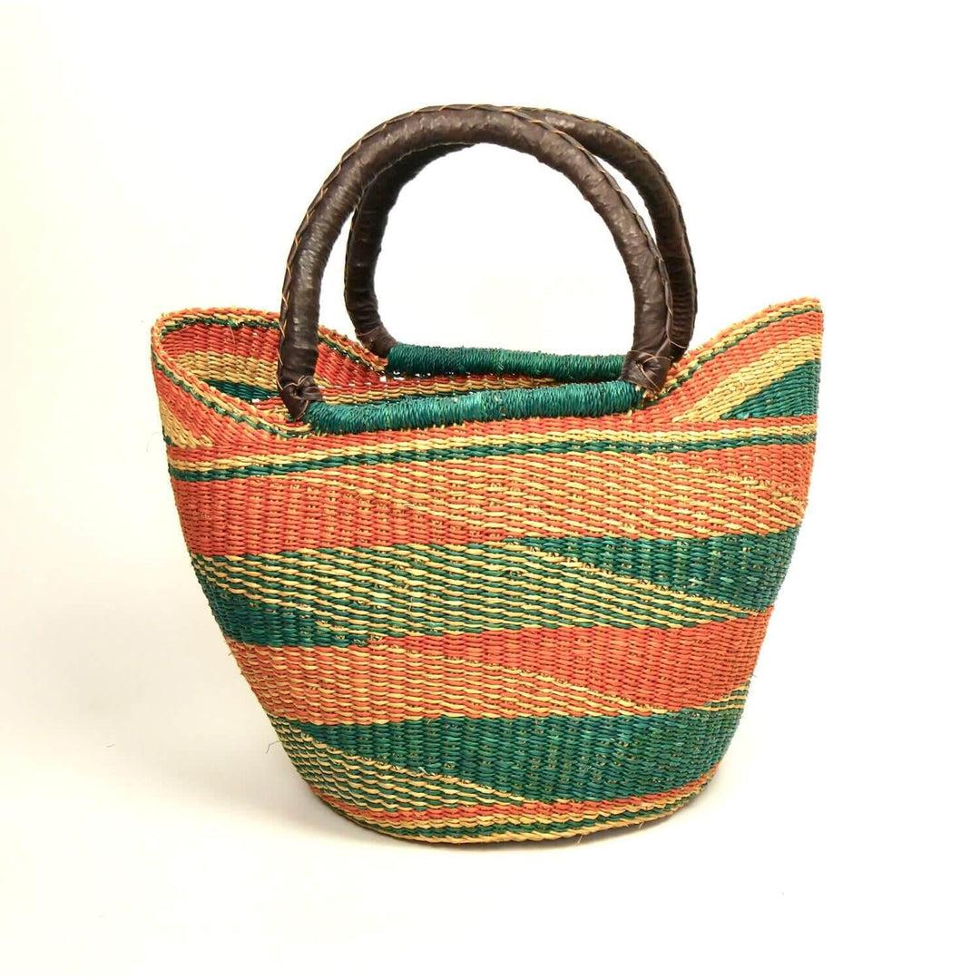 African Market Shopping Basket - Wine Stripe-Mamaa Trade-Prettycleanshop