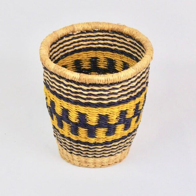African Plant Pot Basket - deep Living Mamaa Trade Yellow Teeth Prettycleanshop