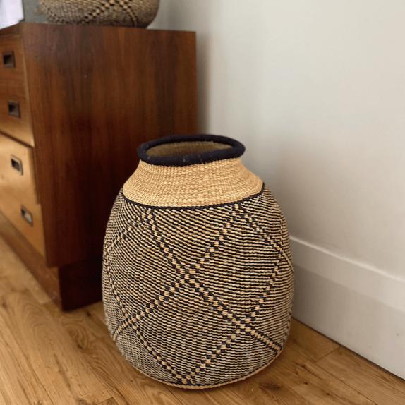 African Vase "Snake" Basket Living Mamaa Trade Prettycleanshop