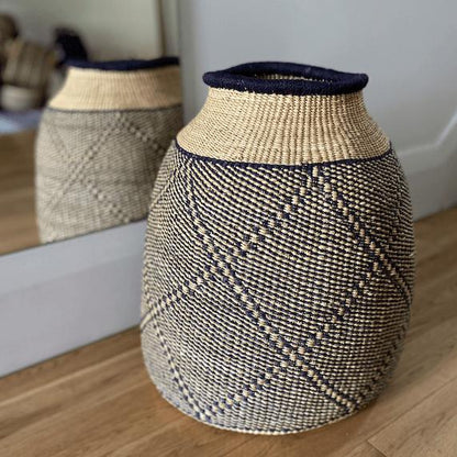 African Vase "Snake" Basket Living Mamaa Trade Prettycleanshop