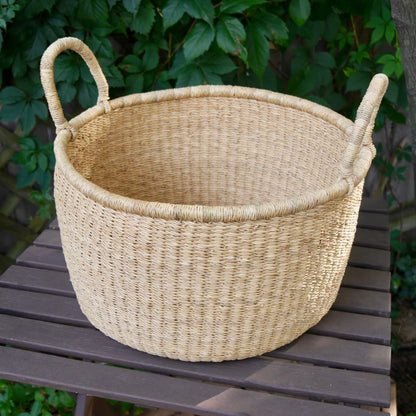 African Handwoven Storage Basket - Drum Living Mamaa Trade Natural - Large Prettycleanshop