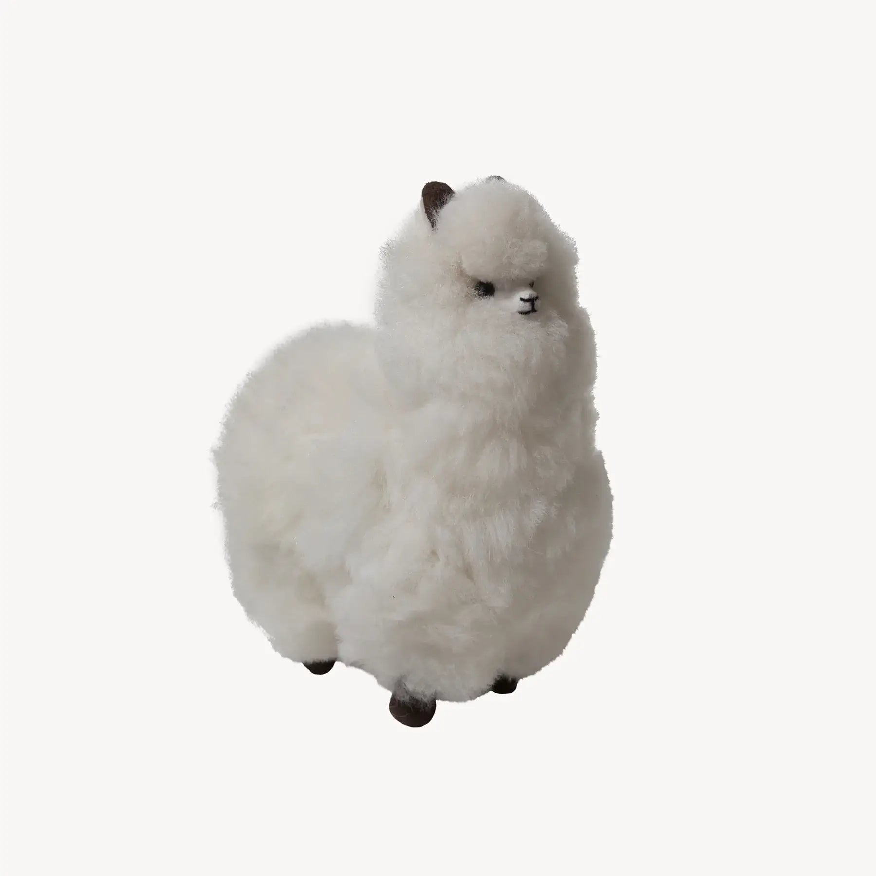 Alpaca Fur Standing Alpaca Stuffy Baby and Kids Pokoloko 8.5" / White Prettycleanshop