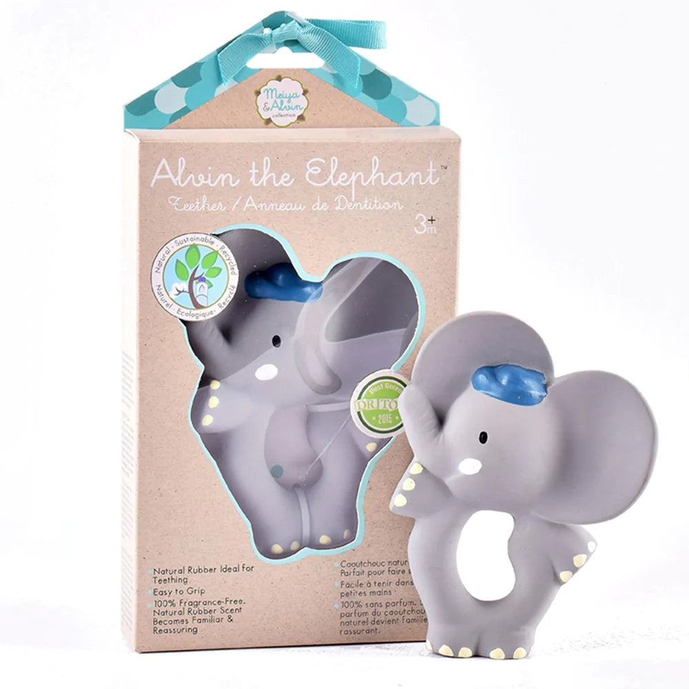 Alvin the Elephant Natural Rubber Teether Baby and Kids Tikiri Toys Prettycleanshop