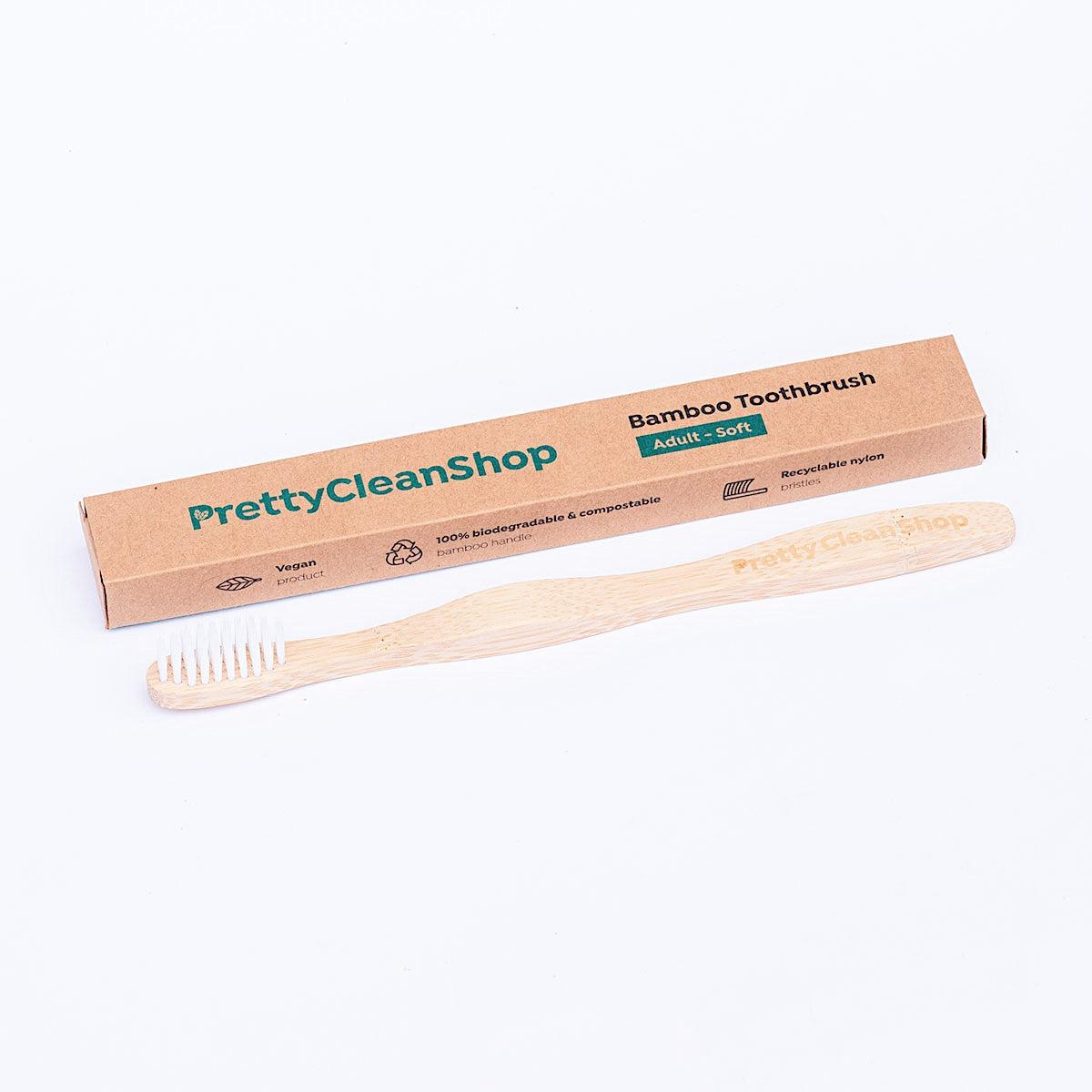 Bamboo Toothbrush - Adult Soft Oral Care Pretty Clean Living Prettycleanshop