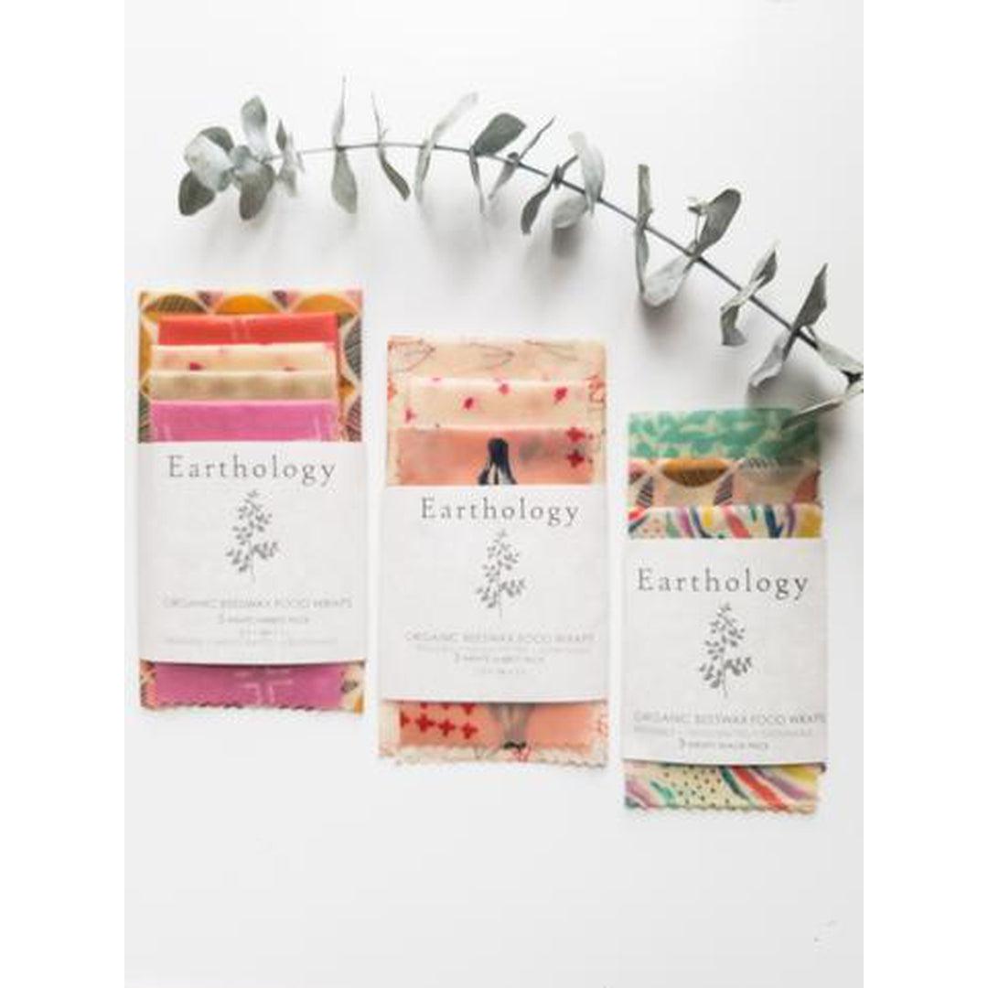 Beeswax Food Wraps Earthology Eat Earthology 3 pack variety Prettycleanshop