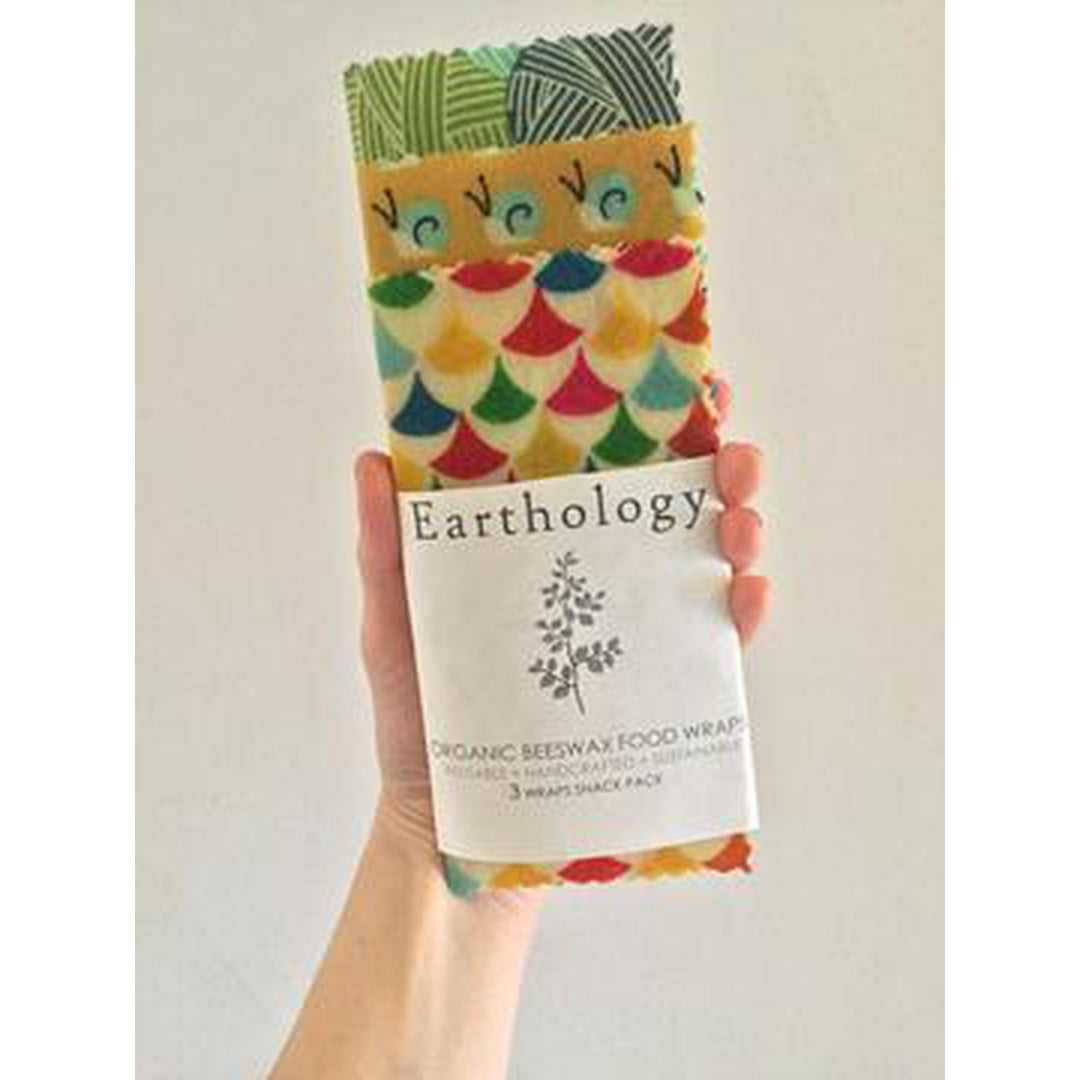 Beeswax Food Wraps Earthology Eat Earthology 5 pack variety Prettycleanshop