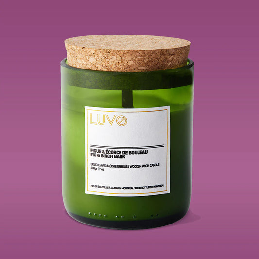 Luvo Wooden Wick & Coconut Wax Candle - Fig & Birch Bark Living Luvo Candles Prettycleanshop