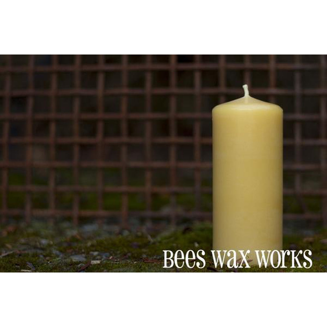 Canadian Beeswax Candle - Pillar 5in by Beeswax Works Living Beeswax works Prettycleanshop