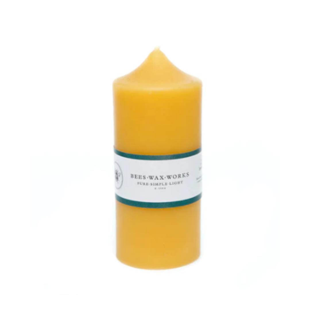 Canadian Beeswax Candle - Pillar 6in by Beeswax Works Living Beeswax works Prettycleanshop