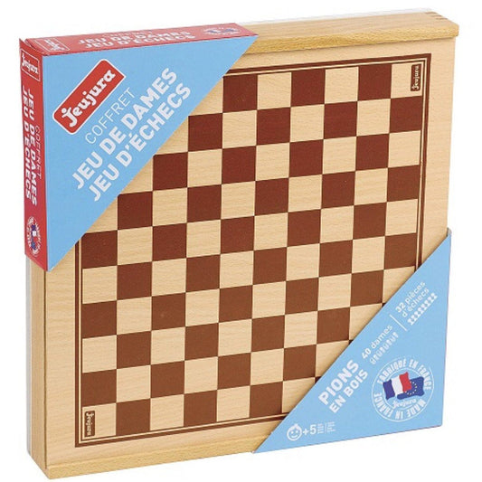 Chess and Checkers Wooden Game by Jeujura Kids JEUJURA Prettycleanshop