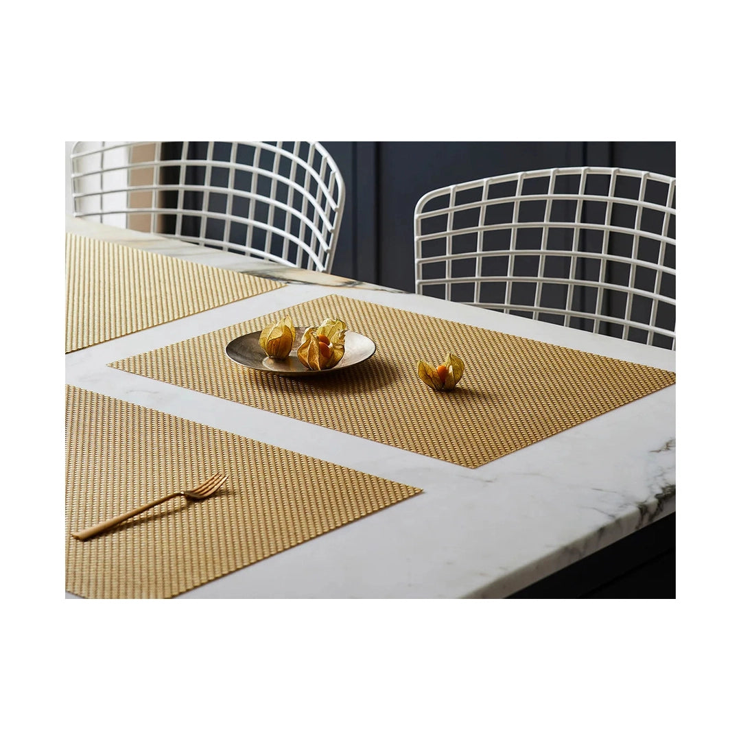 Chilewich Basketweave Table Mat - WHITE/SILVER Kitchen Chilewich Prettycleanshop