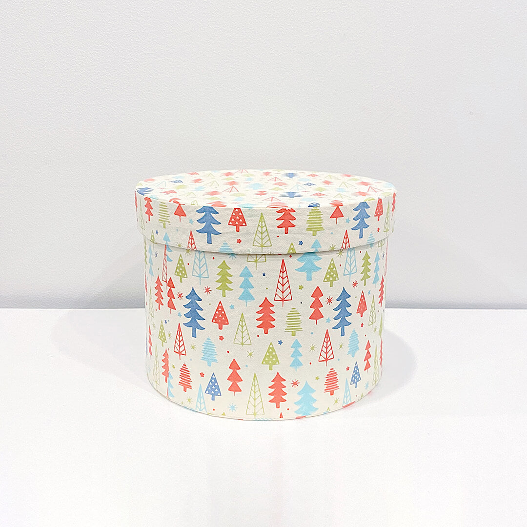 CHRISTMAS TREE Handmade Gift Boxes Recycled Cotton Paper by PaperSpree Holiday PaperSpree Round Large Prettycleanshop