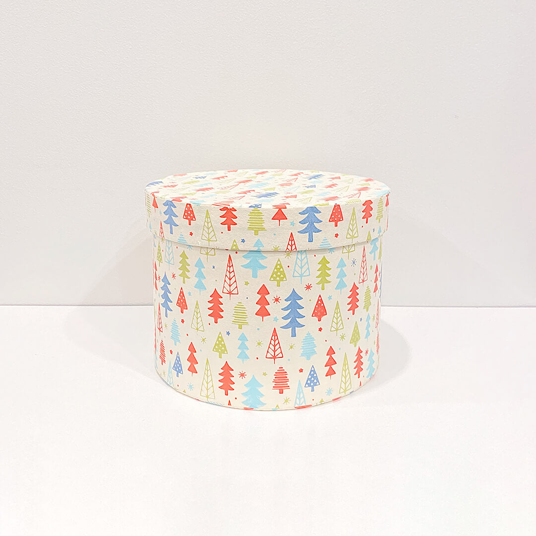 CHRISTMAS TREE Handmade Gift Boxes Recycled Cotton Paper by PaperSpree Holiday PaperSpree Round Medium Prettycleanshop