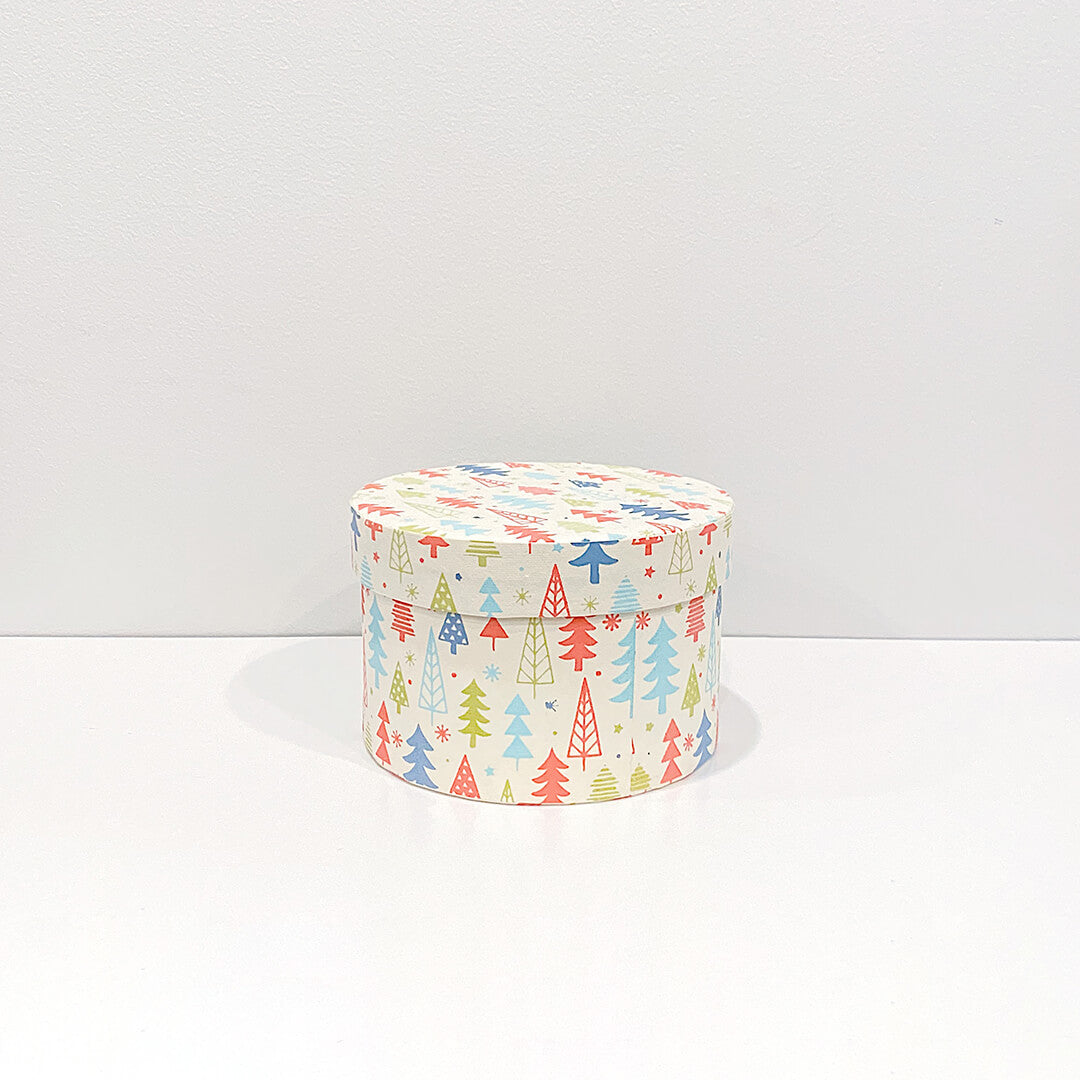 CHRISTMAS TREE Handmade Gift Boxes Recycled Cotton Paper by PaperSpree Holiday PaperSpree Round Small Prettycleanshop