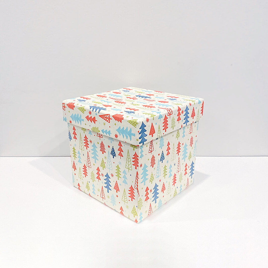 CHRISTMAS TREE Handmade Gift Boxes Recycled Cotton Paper by PaperSpree Holiday PaperSpree Square Large Prettycleanshop
