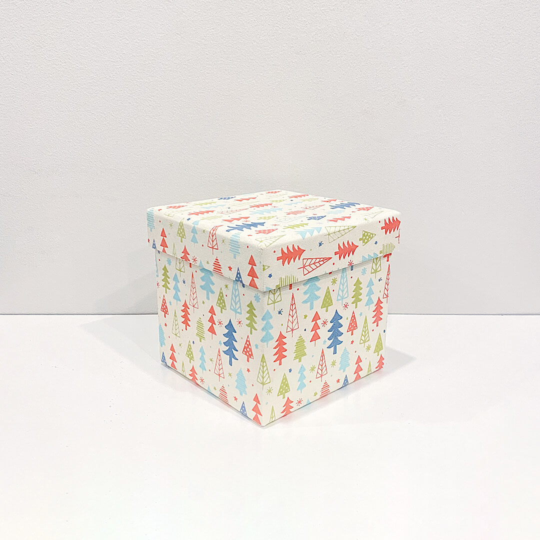 CHRISTMAS TREE Handmade Gift Boxes Recycled Cotton Paper by PaperSpree Holiday PaperSpree Square Medium Prettycleanshop