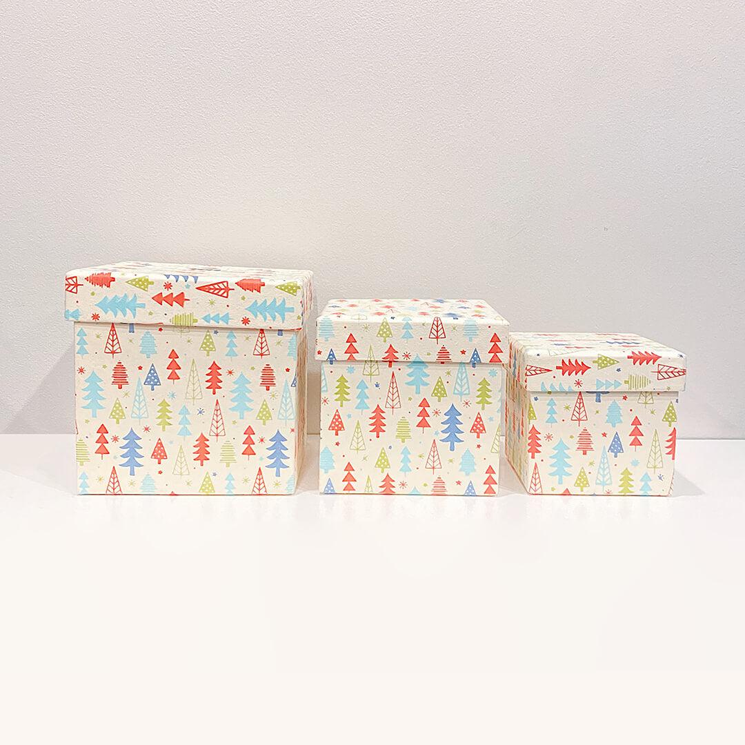 CHRISTMAS TREE Handmade Gift Boxes Recycled Cotton Paper by PaperSpree Holiday PaperSpree Prettycleanshop
