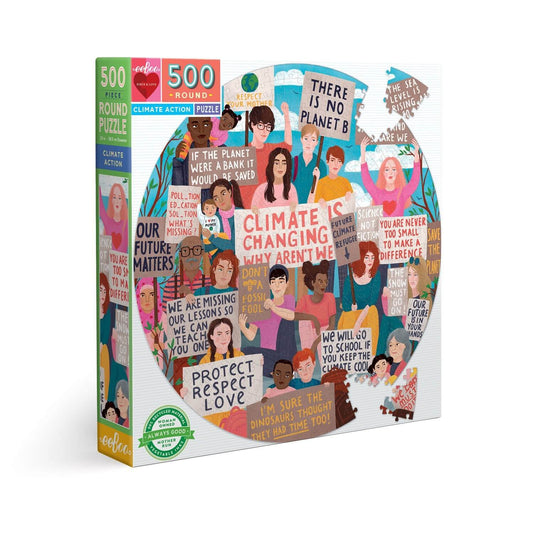 Climate Action 500 Piece Round Puzzle by eeBoo Games Eeboo Prettycleanshop