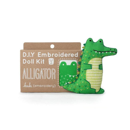 D.I.Y. Embroidered Doll Kit - Alligator Arts & Crafts Kiriki Press Prettycleanshop