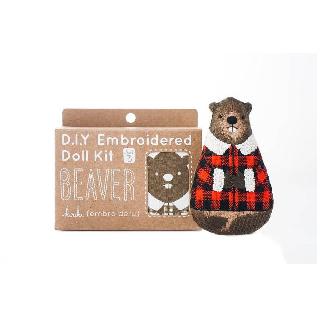 D.I.Y. Embroidered Doll Kit - Beaver Arts & Crafts Kiriki Press Prettycleanshop