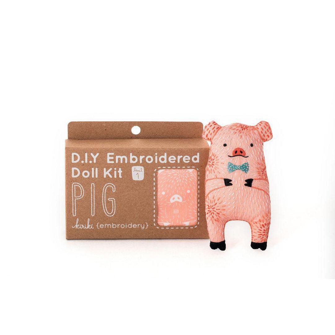 D.I.Y. Embroidered Doll Kit - Pig Arts & Crafts Kiriki Press Prettycleanshop
