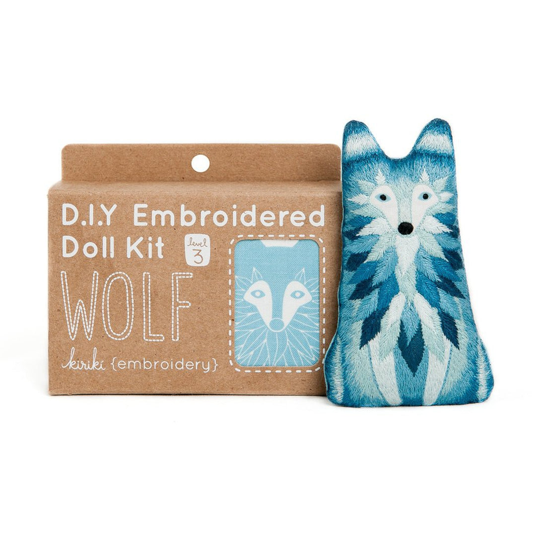 D.I.Y. Embroidered Doll Kit - Wolf Arts & Crafts Kiriki Press Prettycleanshop