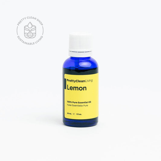 Essential Oil - Lemon Essential oils Pretty Clean Living 30ml in glass bottle with drip Prettycleanshop