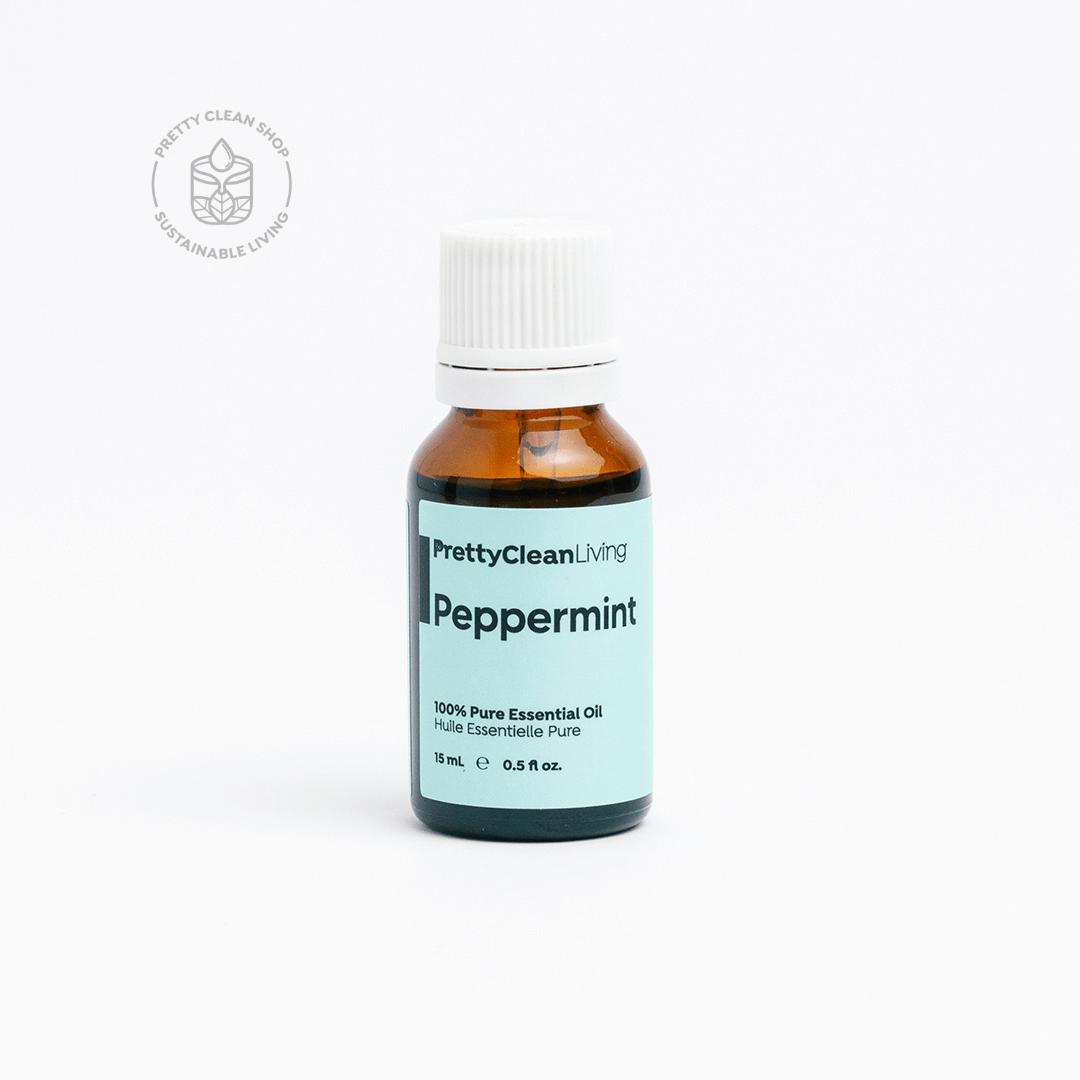 Essential Oil - Peppermint ‘True Mint’ Essential oils Pretty Clean Living 15ml in glass bottle with drip Prettycleanshop