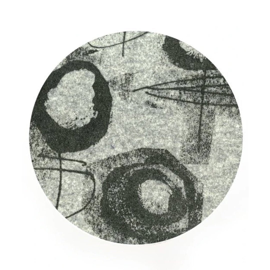 Felt Trivet / Mouse Pad - Medium Living Lorraine Tuson Fingerprint Flower Grey Prettycleanshop