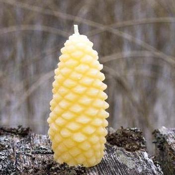 Fir Cone Beeswax Candle Holiday Beeswax works Prettycleanshop