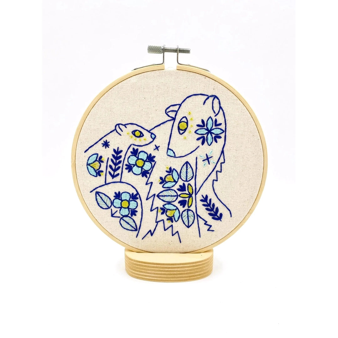 Folk Polar Bears - Embroidery Kit by Hook, Line & Tinker Living Hook, Line & Tinker Embroidery Kits Inc Prettycleanshop