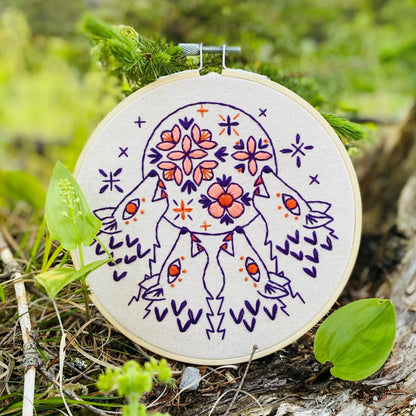 Folk Wolves Complete - Embroidery Kit by Hook, Line & Tinker Living Hook, Line & Tinker Embroidery Kits Inc Prettycleanshop
