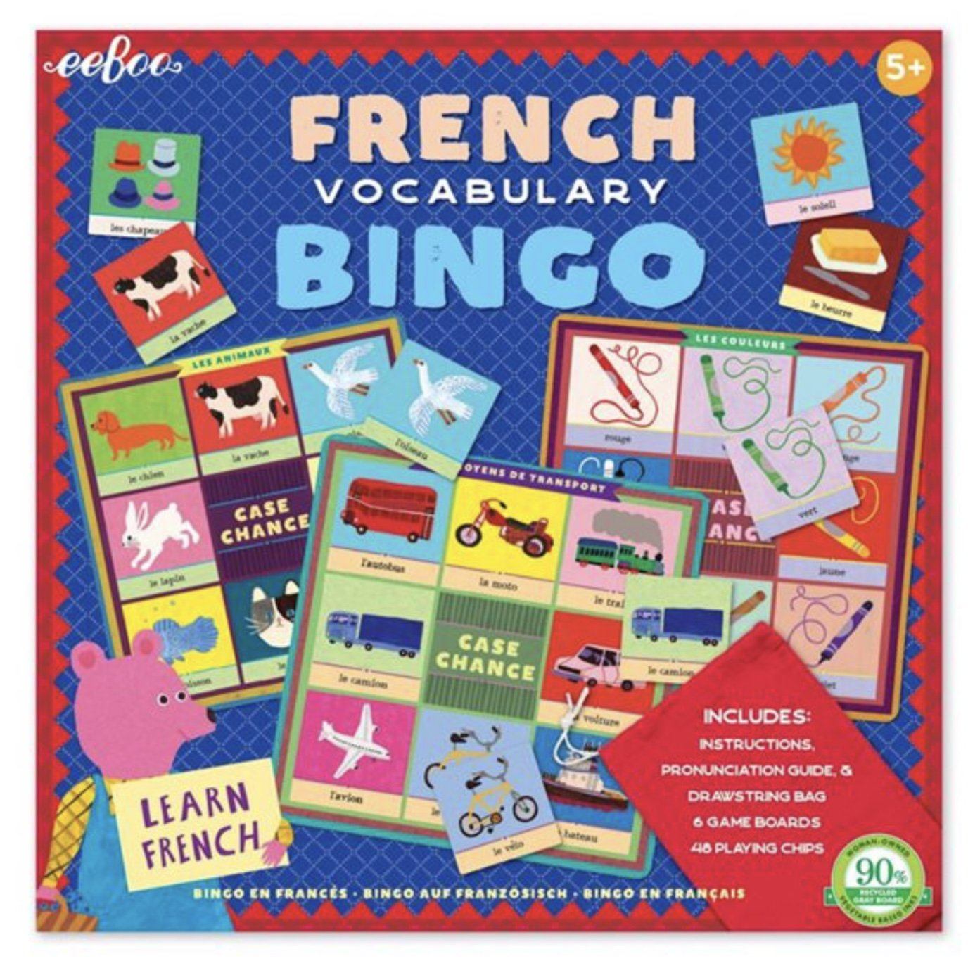 French Vocabulary Bingo for Kids by eeBoo Kids Eeboo Prettycleanshop