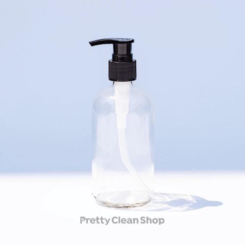 Glass Bottle 250 mL - CLEAR Containers Pretty Clean Shop With dispensing pump Prettycleanshop