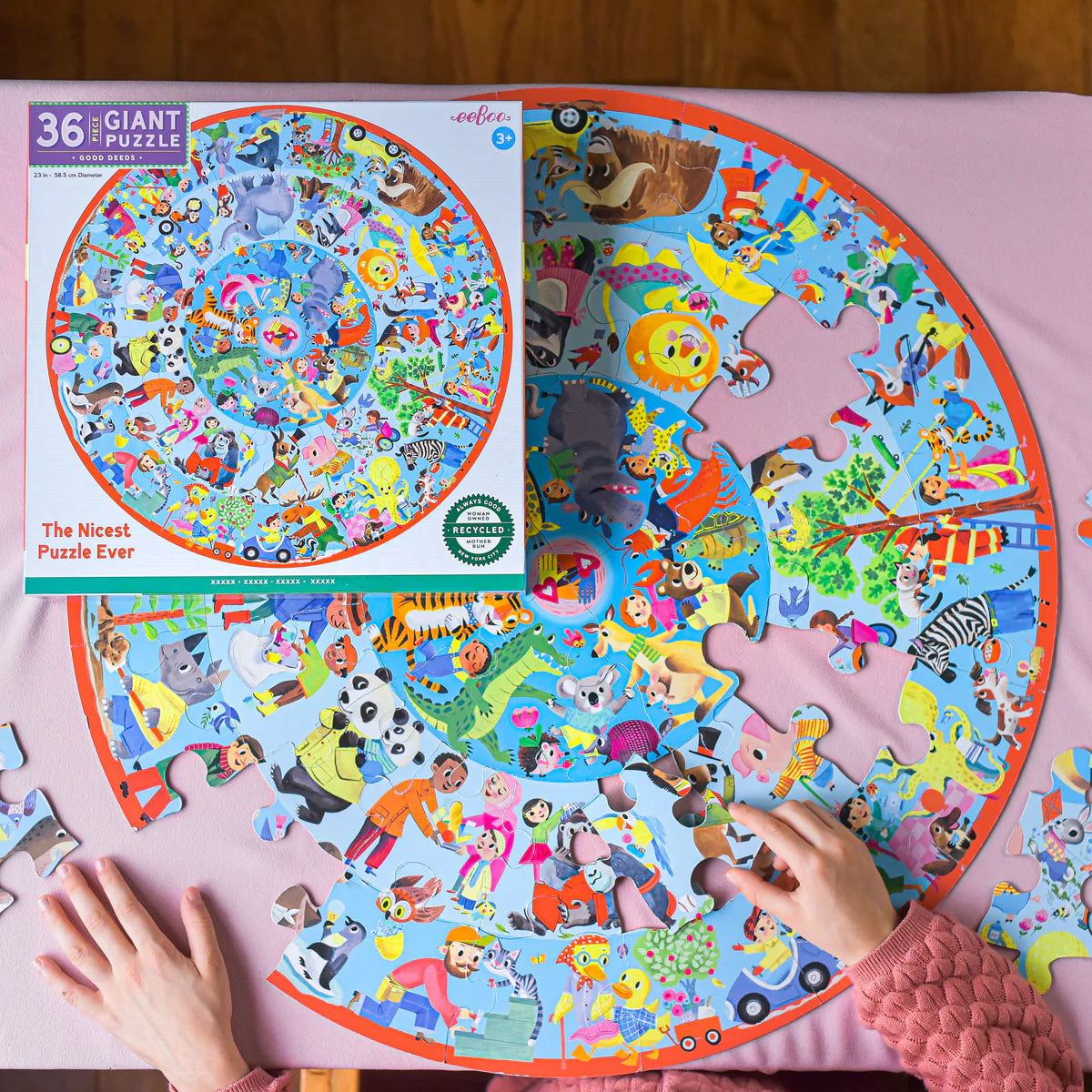 Goods Deeds 36 Piece Giant Round Puzzle by eeBoo Kids Eeboo Prettycleanshop