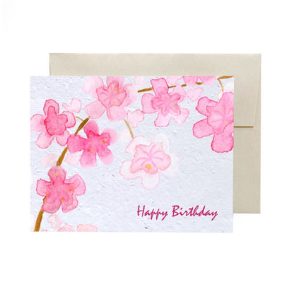 Greeting Cards - Plantable Seed Paper - Birthday Living FlowerInk Cherry Blossom Prettycleanshop