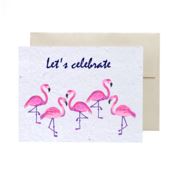 Greeting Cards - Plantable Seed Paper - Birthday Living FlowerInk Flamingos Prettycleanshop