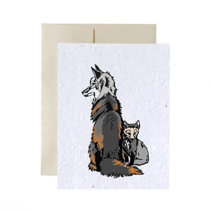 Greeting Cards - Plantable Seed Paper - Blank Living FlowerInk Foxes Prettycleanshop