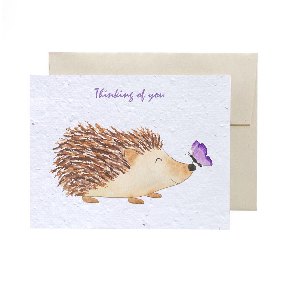 Greeting Cards - Plantable Seed Paper - Misc Living FlowerInk Hedgehog Prettycleanshop