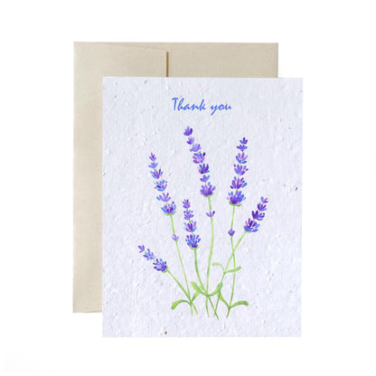 Greeting Cards - Plantable Seed Paper - Thank You Living FlowerInk Lilac Thank You Prettycleanshop