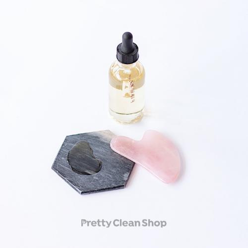 Gua Sha Tool for Facial Massage - Pink Quartz Skincare Pretty Clean Living Pink Quartz Prettycleanshop