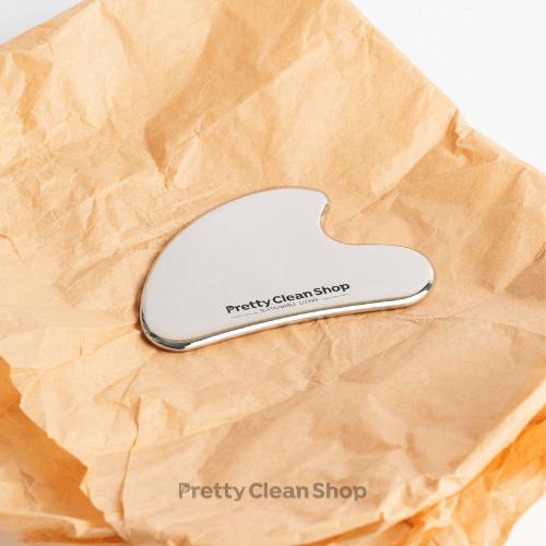 Gua Sha Tool for Facial Massage - Stainless Steel Skincare Pretty Clean Living Prettycleanshop