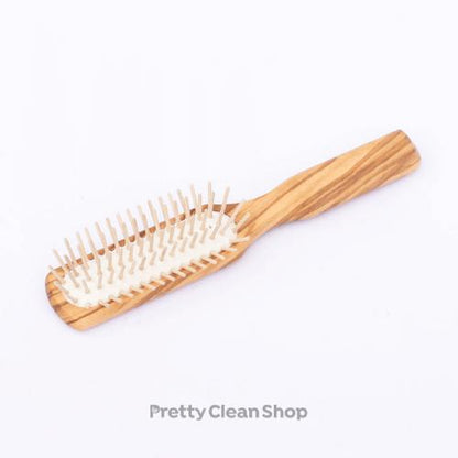 Hairbrush Olivewood Rectangular with Hornbeam Pins by Redecker Hair Redecker Prettycleanshop