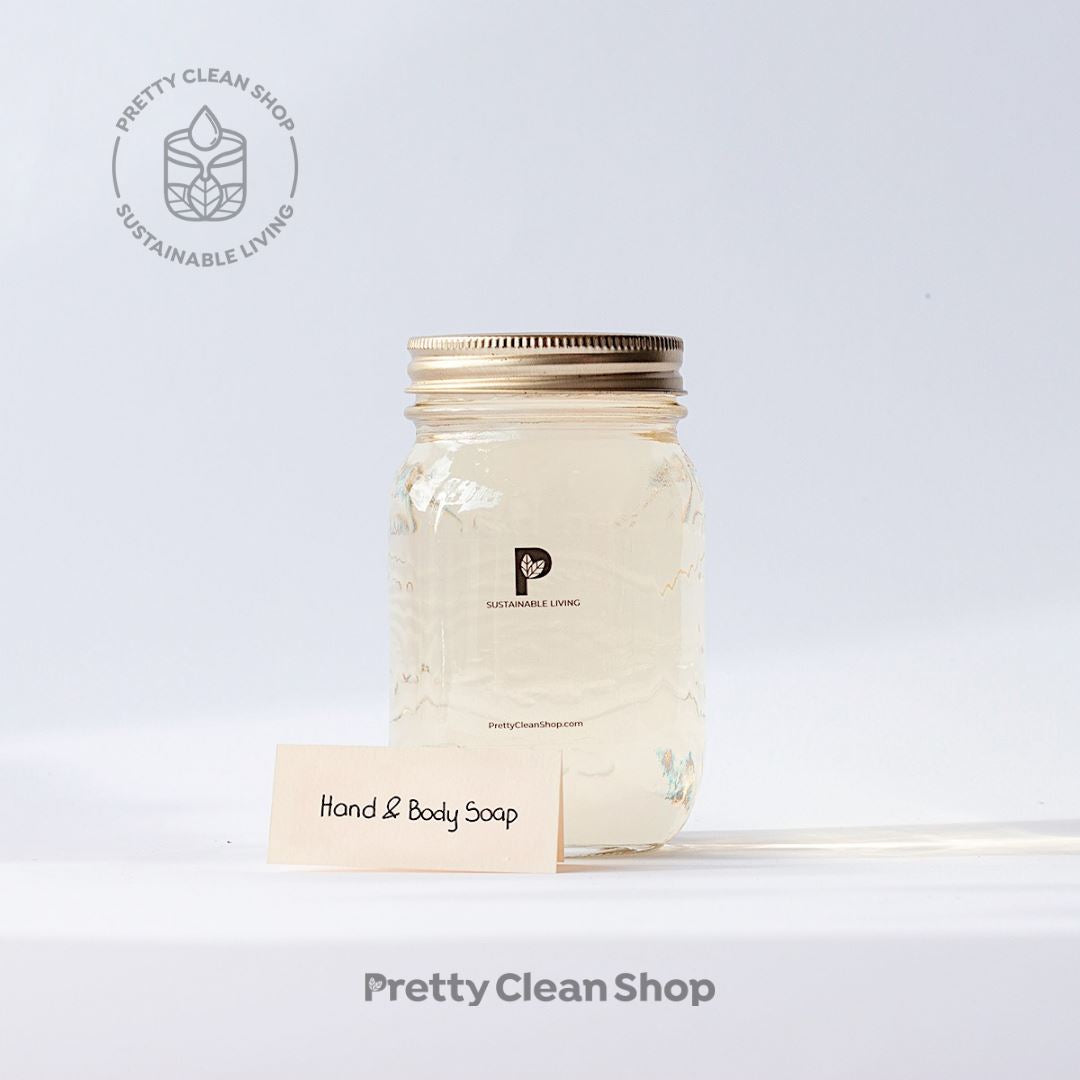 Hand and Body Soap - Lavender and Eucalyptus Bathroom Pure 500ml glass jar (REFILLABLE, includes $1.25 deposit) Prettycleanshop